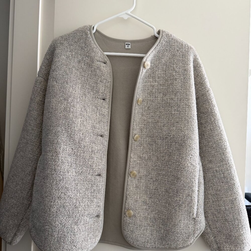 Uniqlo Pile Lined Fleece Relaxed Cardigan
